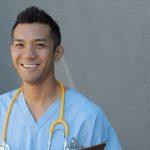 male travel nurse representing the state of travel nursing